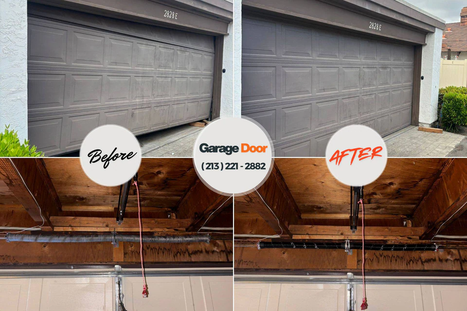 Before and after: garage door repair Loves Park, IL